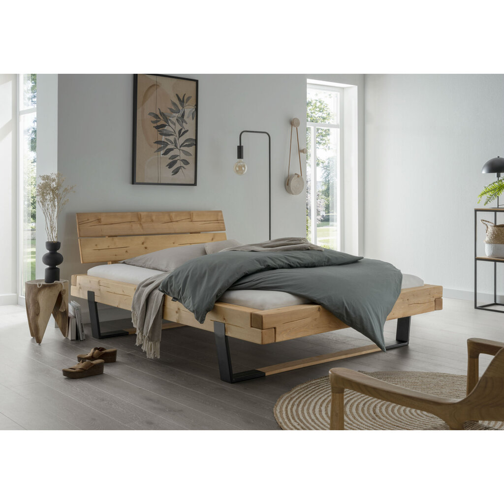 Balkenbett Bold mit Holzkopteil und Metall-Holz Kufe Bild 3