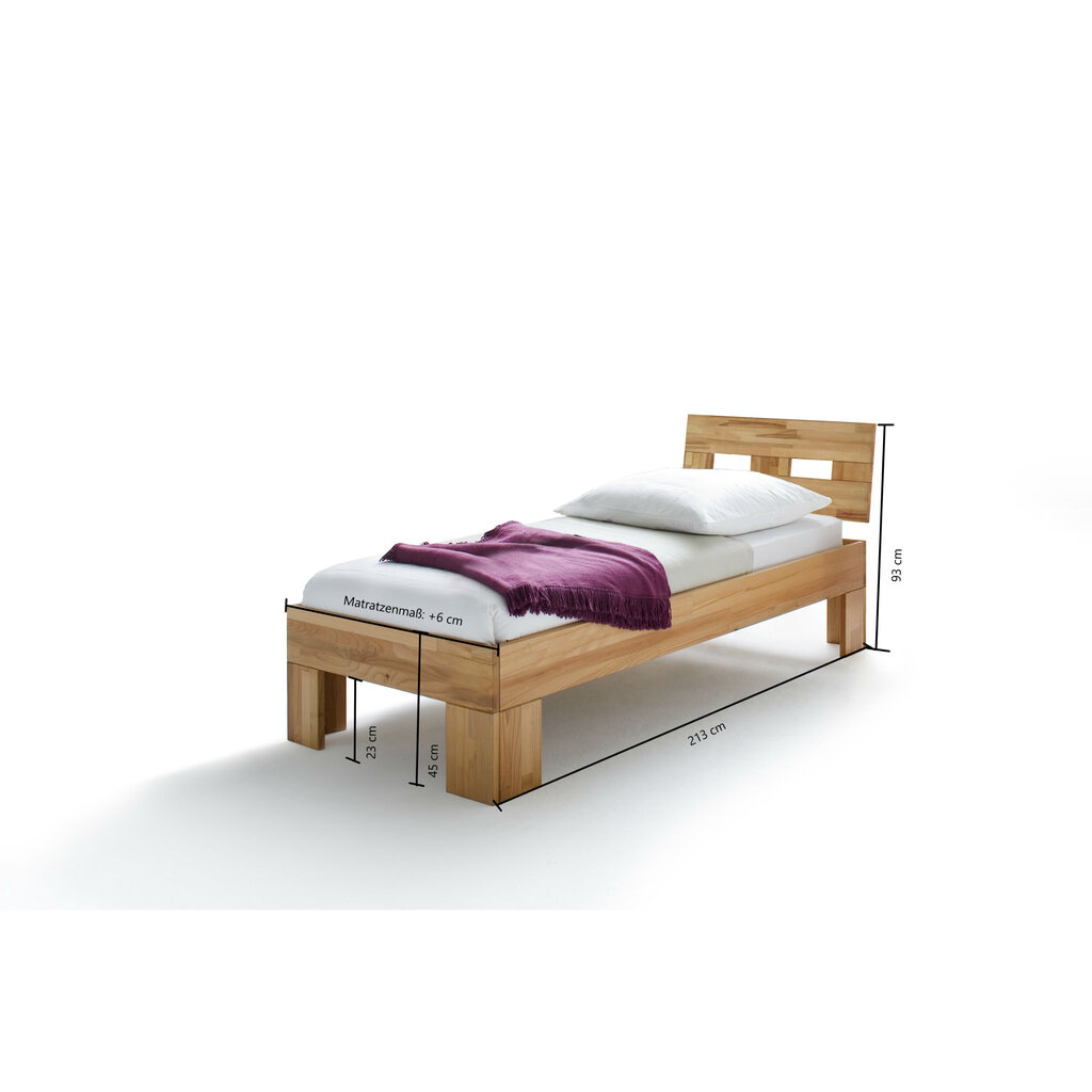 Massivholz Schlafzimmer Bett Modern Zen mit Grid Kopfteil Bild 4