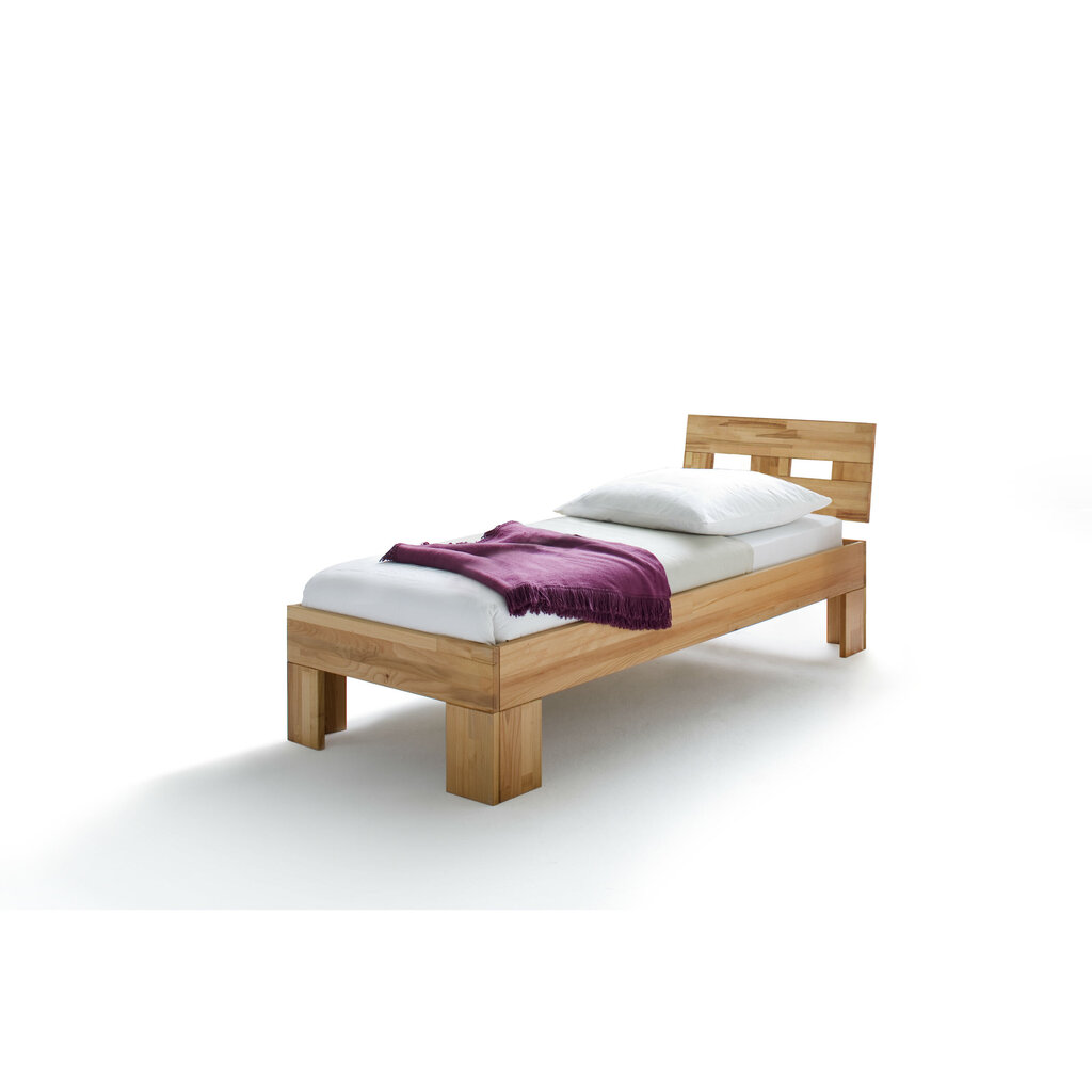 Massivholz Schlafzimmer Bett Modern Zen mit Grid Kopfteil Bild 2