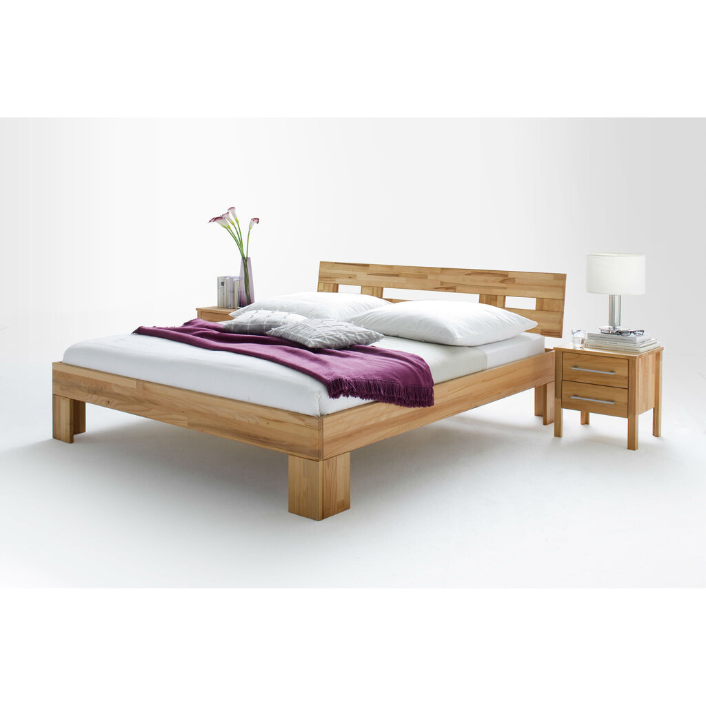 Massivholz Schlafzimmer Bett Modern Zen mit Grid Kopfteil Preview Image