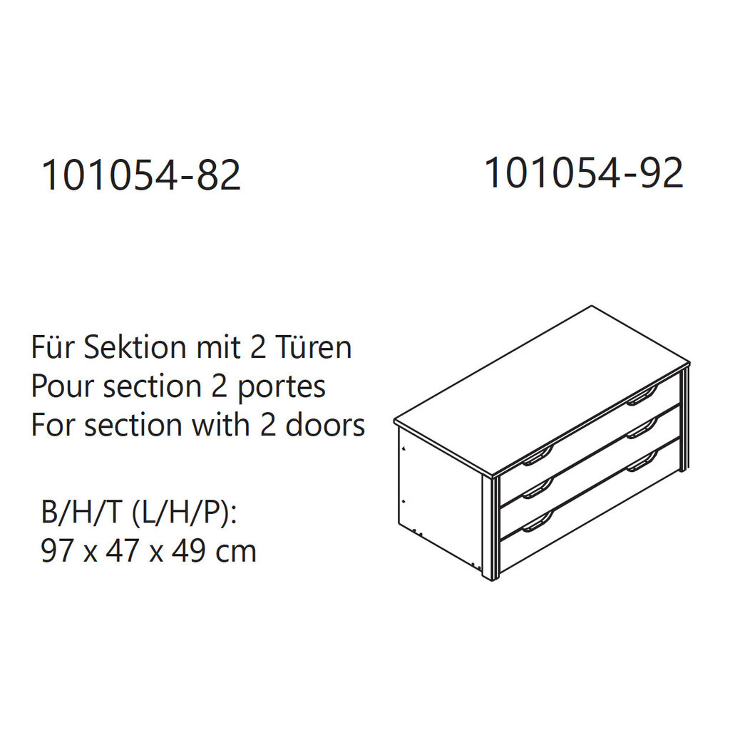 Schubkasten Element für Sektion mit 2 Türen Modern Zen Bild 3
