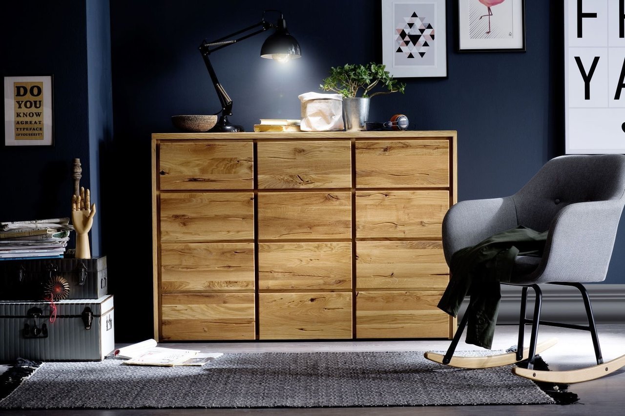 Massivholz Kommode Rödemis Wildeiche Bild 7