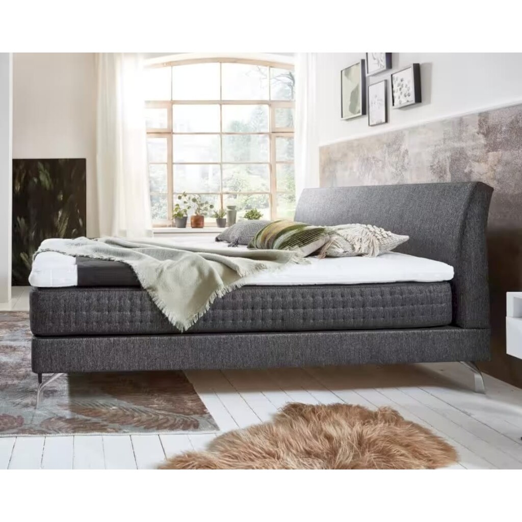 Kamjo Boxspringbett Alvaro Coal inkl Topper Preview Image