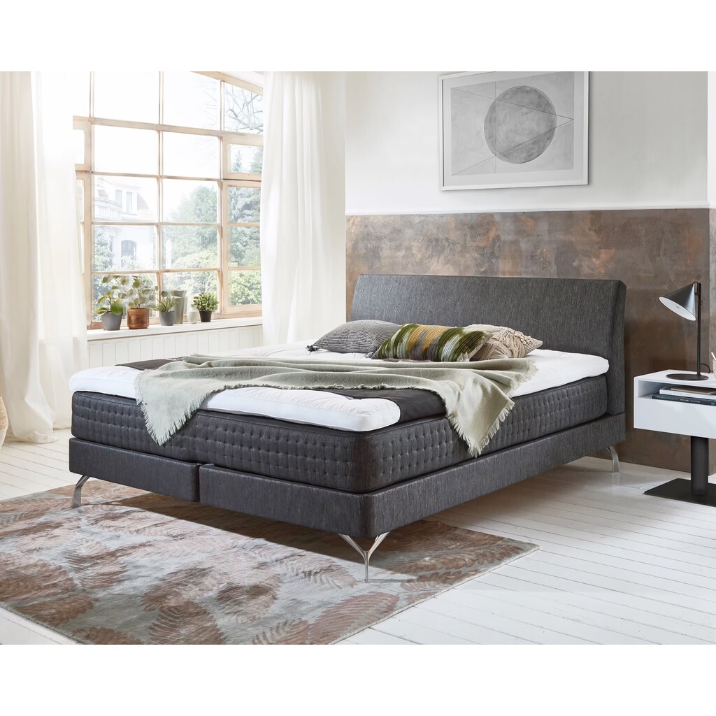 Kamjo Boxspringbett Alvaro Coal inkl Topper Preview Image