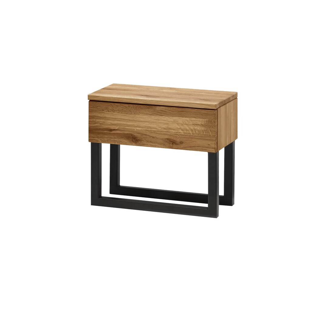 Nachtkommode Wildeiche Massivholz mit Metallkufen – Skandinavisches Design Preview Image
