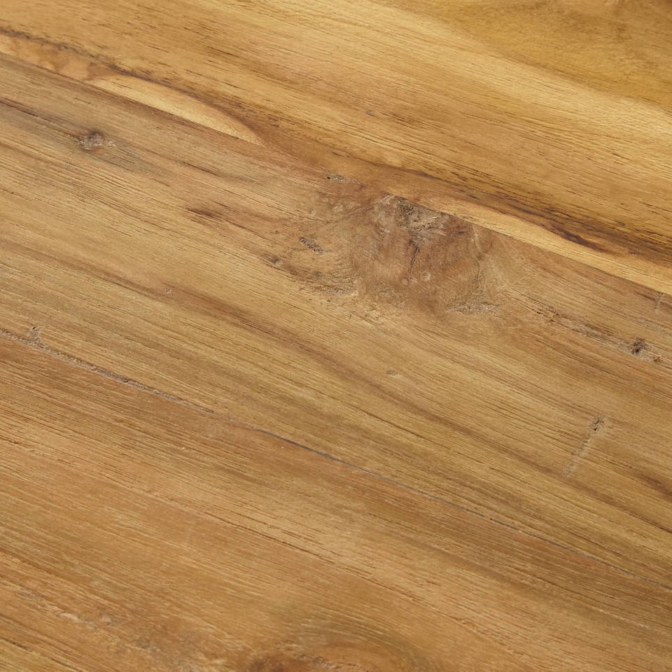 Ovaler Esstisch Teak Massivholz mit Metallfuß Bild 4