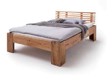 Schlafzimmer Doppelbett Wildeiche Massivholz Rödemis I Bild 2