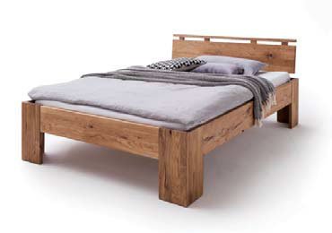 Schlafzimmer Doppelbett Wildeiche Massivholz Rödemis II Bild 3