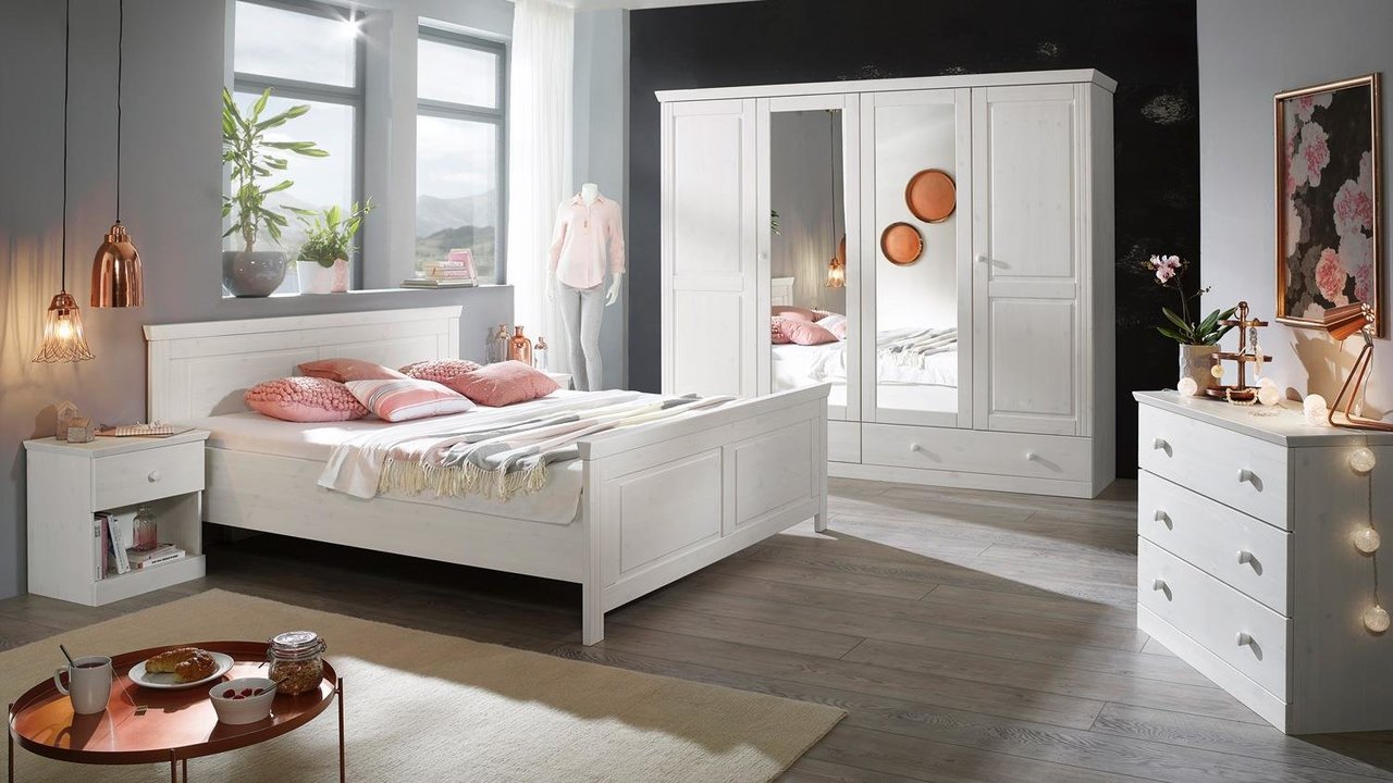 Schlafzimmer Waterkant Kiefer massiv weiß Bild 2