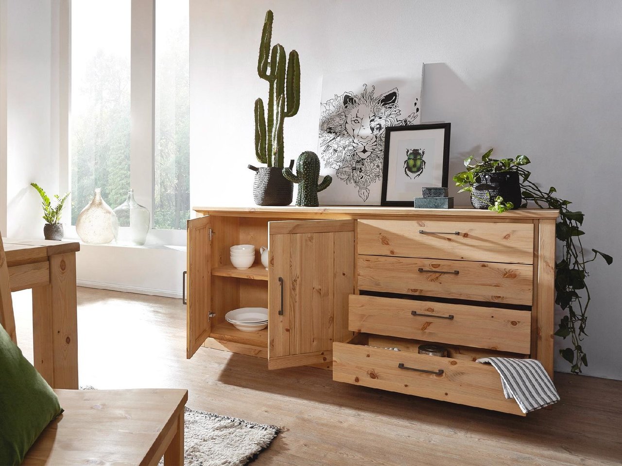 Sideboard II Molde Landhausstil Massive Kiefer | G&K