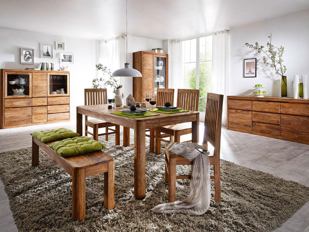 Sitzbank New York Sheesham Massivholz Bild 2