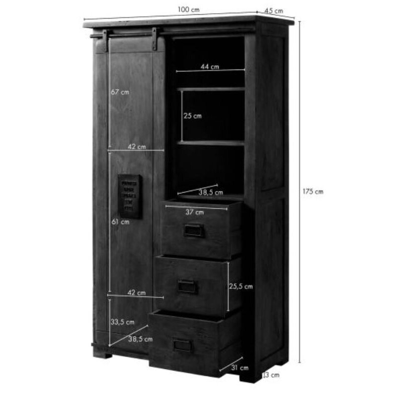 Hochschrank Slyder aus Mangoholz Bild 3
