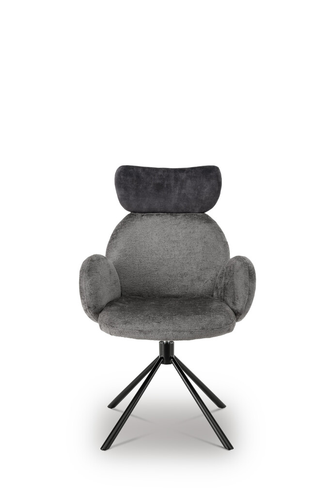 Drehbarer Esszimmerstuhl Tulsa mit Bouclette und Velours-Vintage (2er-Set) Preview Image