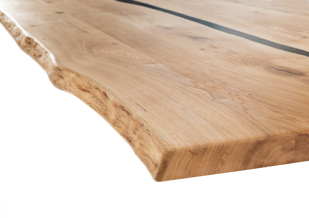 Harztisch mit natürlicher Baumkante und Metalluntergestell Spinne 40 Preview Image