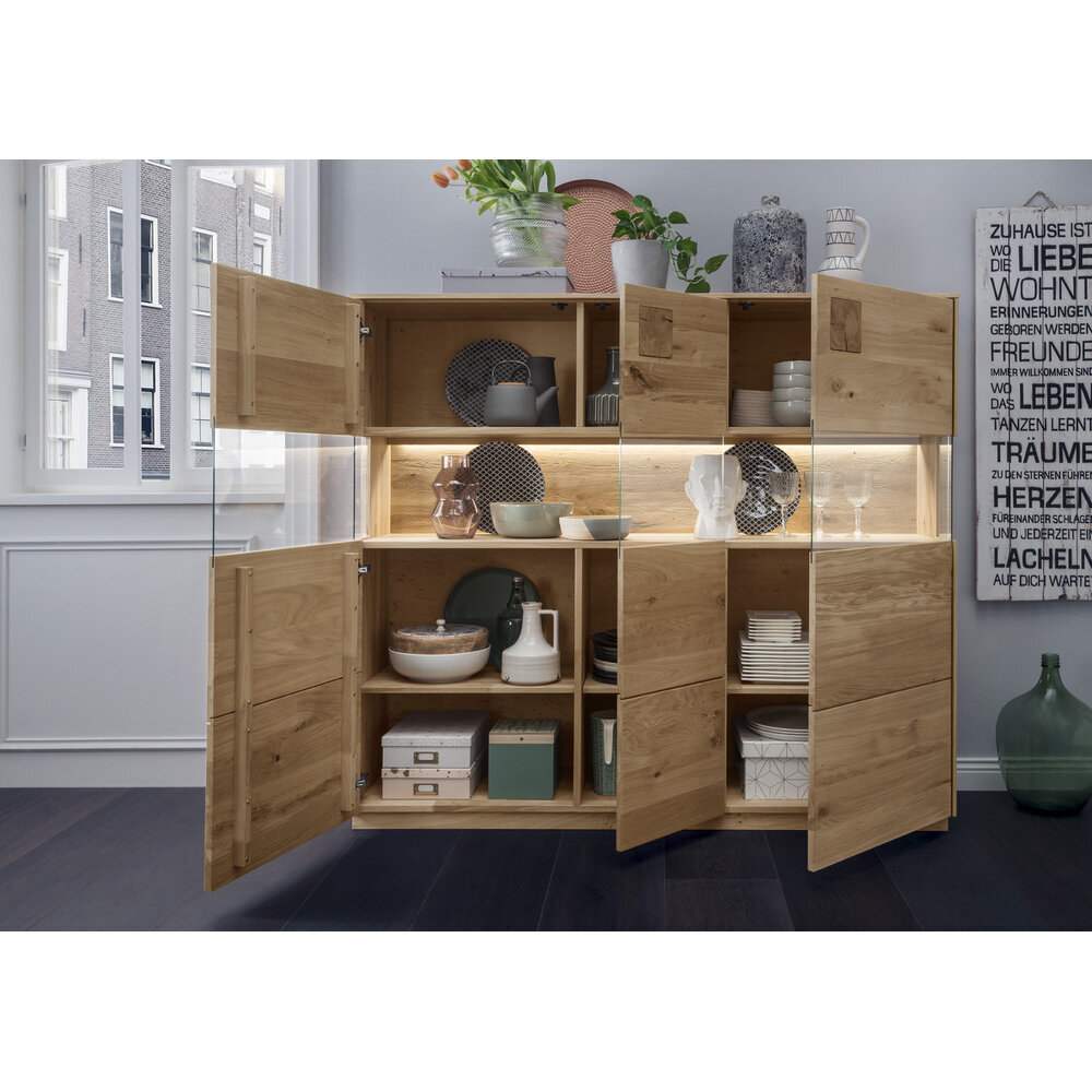 Highboard III mit Glaseinsatz und Beleuchtung Davos Bild 2