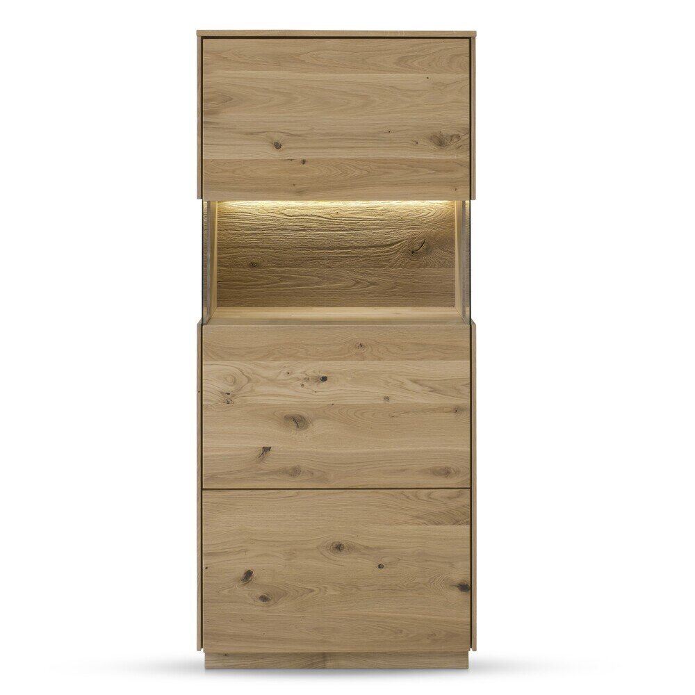 Highboard mit Glaseinsatz und Beleuchtung St. Gallen aus Wildeiche Bild 3