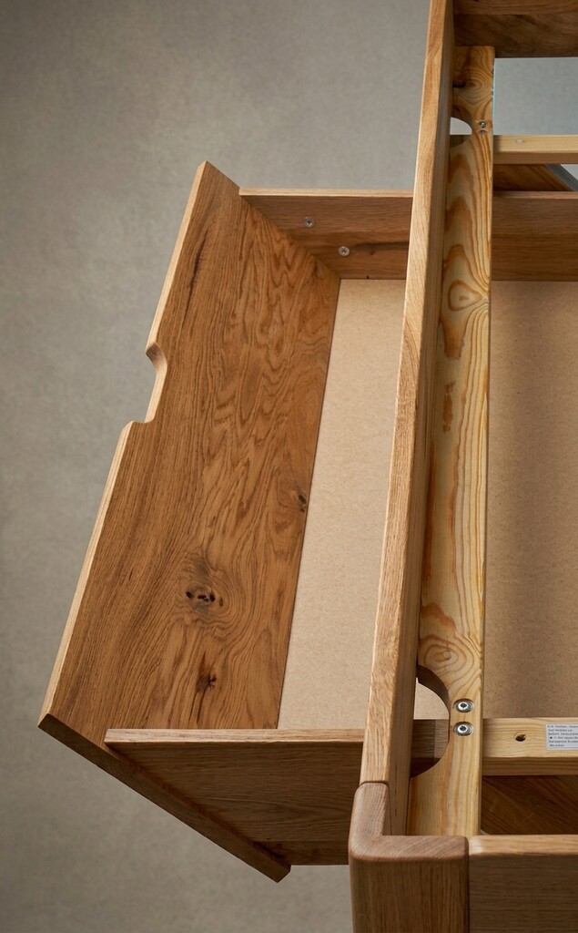 Massivholz-Bettschubkasten aus Wildeiche Bild 3