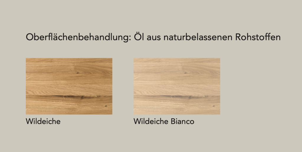 Massivholzbett Bozen Wildeiche Bianco geölt | Holzkopfteil gerade, Holzkufe Bild 2