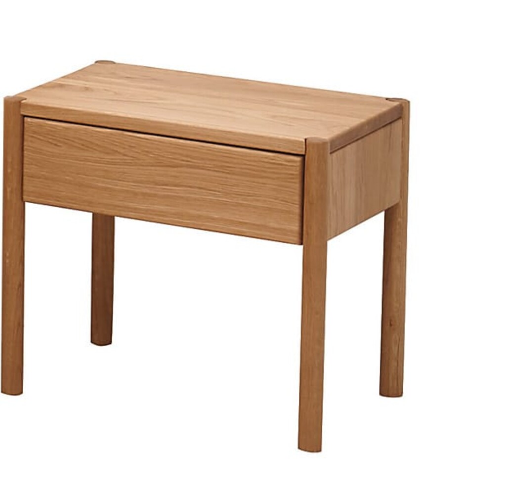 Nachtkommode Holzpur 1 Wildeiche, abgeschrägten Holzfüße