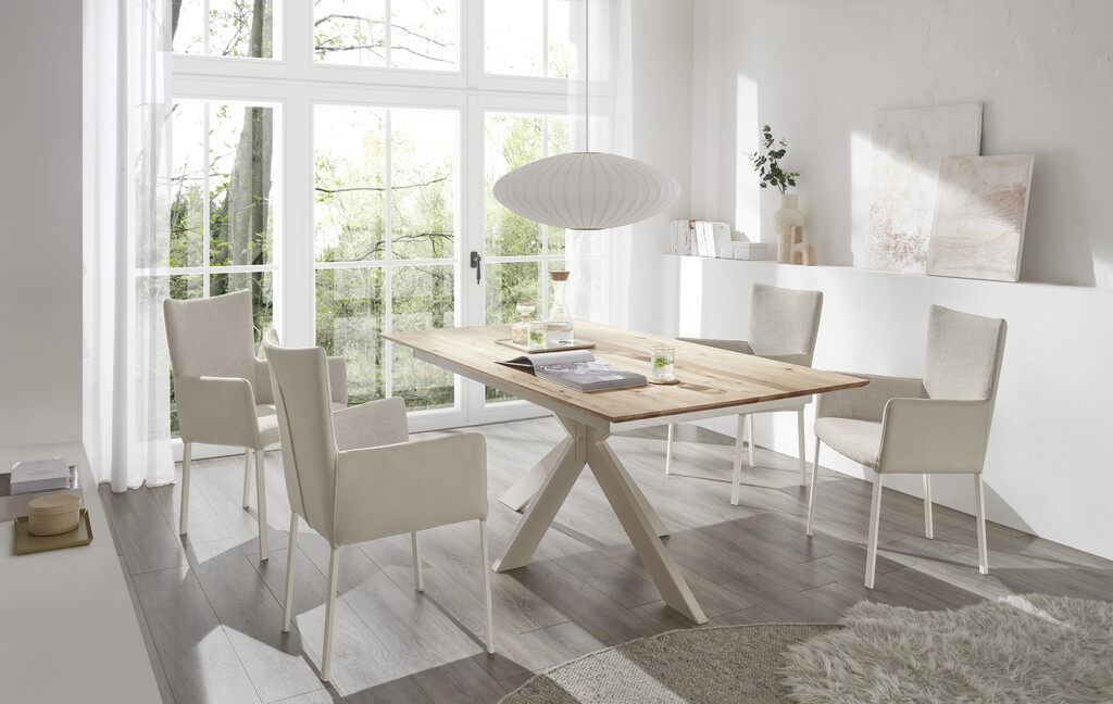 Skandinavischer Polsterstuhl Riva in Beige Preview Image