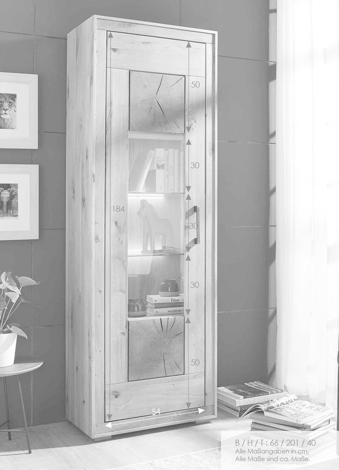 Vitrine I Arvika aus massiver Wildeiche Bild 3