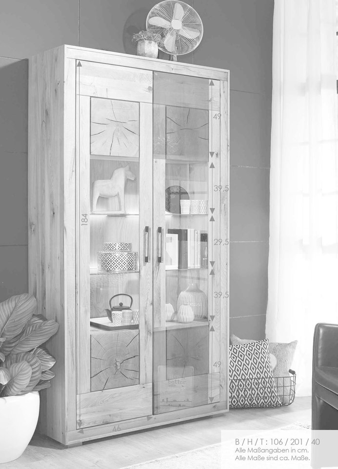 Vitrine II Arvika aus massiver Wildeiche Bild 3