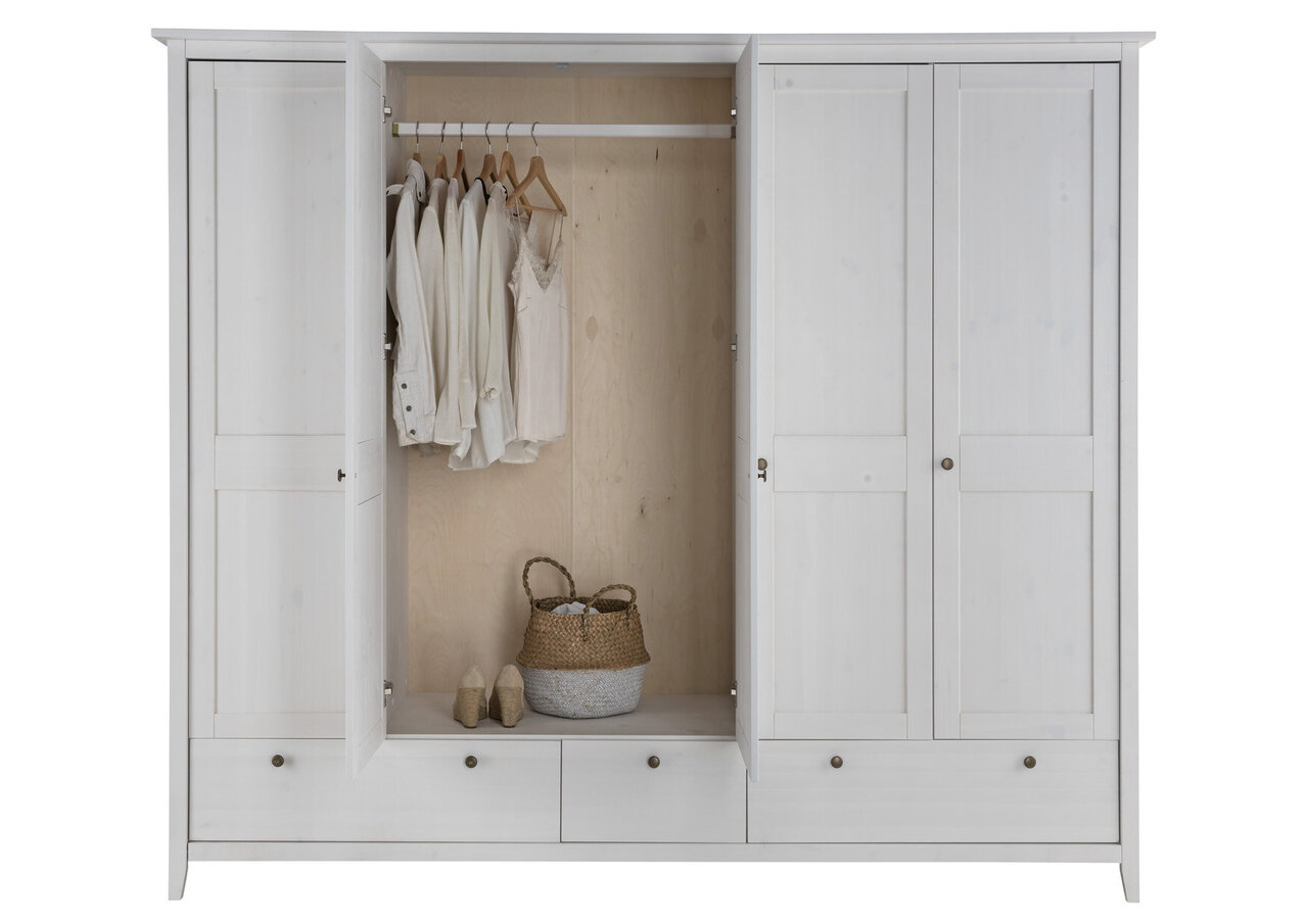 Drehtüren Kleiderschrank Solvita aus massiver Kiefer Bild 9