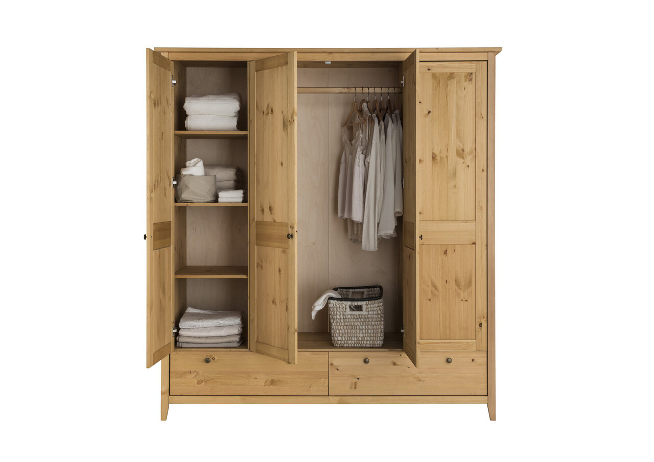 Drehtüren Kleiderschrank Solvita aus massiver Kiefer Bild 8