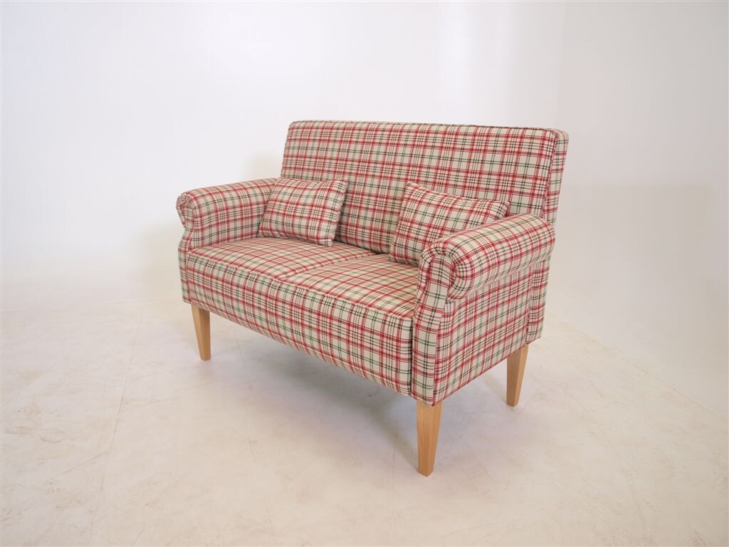 Edmondo Ohrensessel mit Hocker im Landhausstil Karo | Wohnglücklich Bild 4