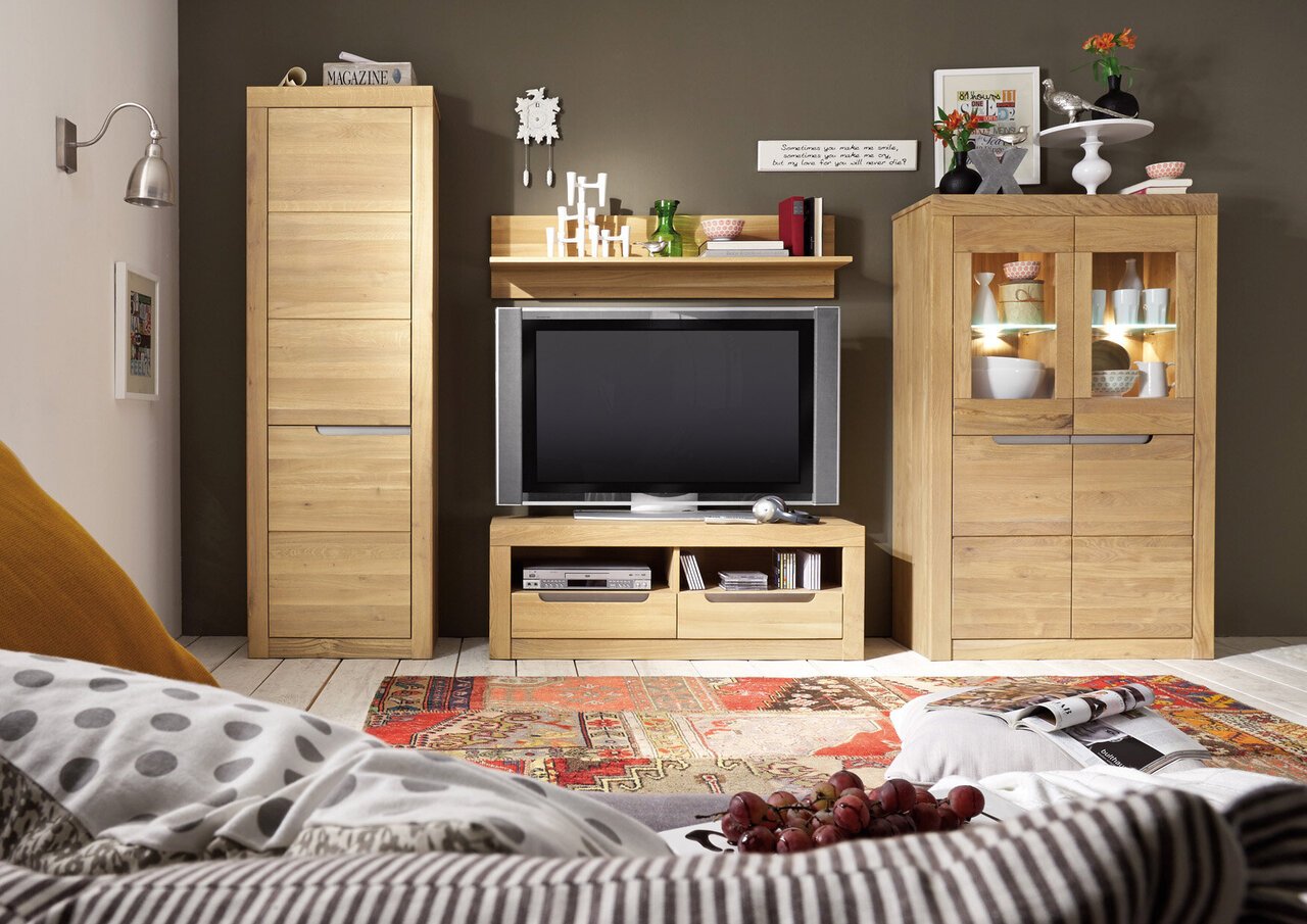 Hochschrank Basel aus massiver Wildeiche Bild 2