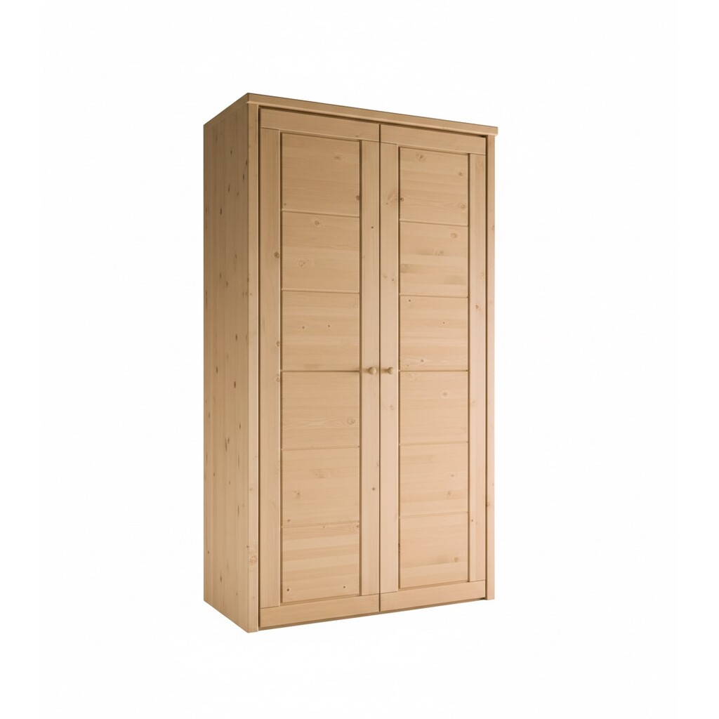 Kleiderschrank Vita mit Kassettenfront 2-türig, Kiefer Massiv Preview Image