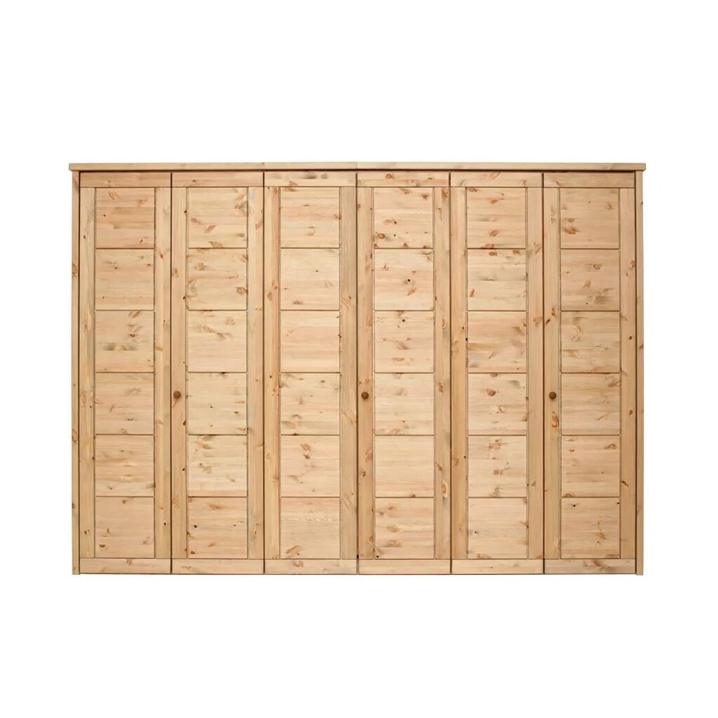 Kleiderschrank Vita mit Kassettenfront 6-türig, Kiefer Massiv Preview Image