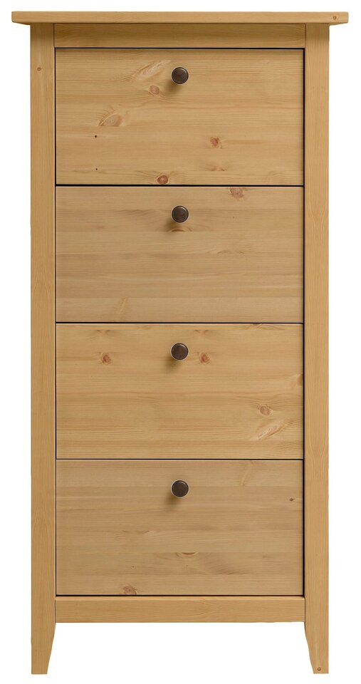 Kommode mit 4 Schubladen Solvita aus massiver Kiefer Preview Image