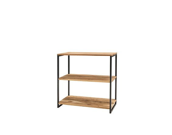 Offenes Regal 80 cm Lissabon aus massiver Wildeiche Bild 2