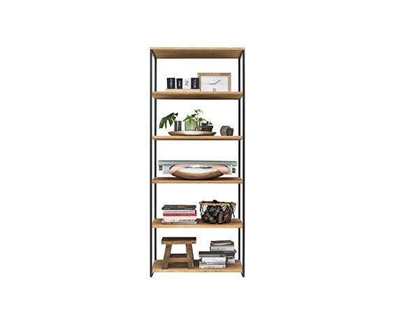 Offenes Regal 80 cm Lissabon aus massiver Wildeiche Bild 3