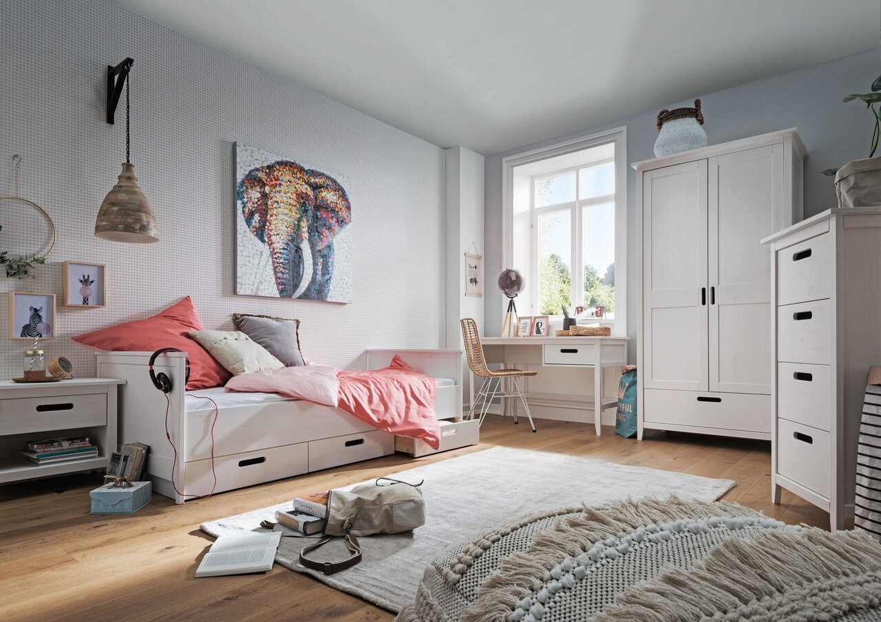 Schreibtisch Solvita aus massiver Kiefer Bild 3