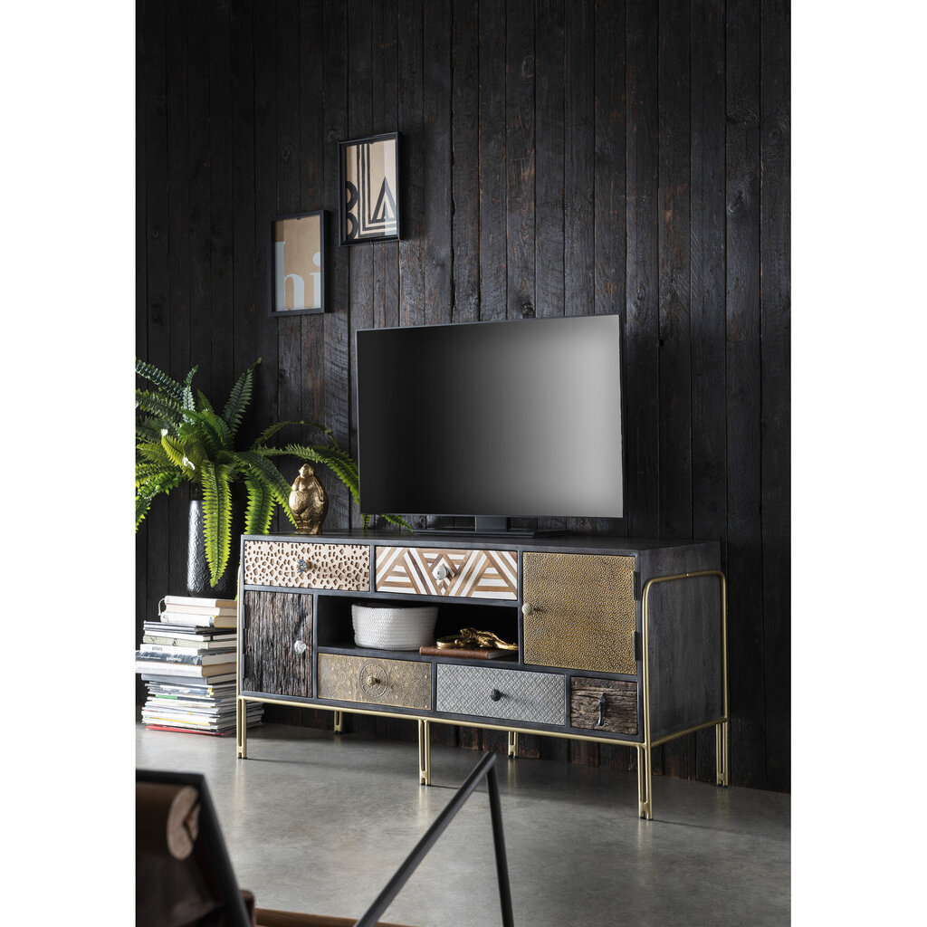 TV Lowboard GOA aus Mangoholz und recycelten Althölzer Preview Image