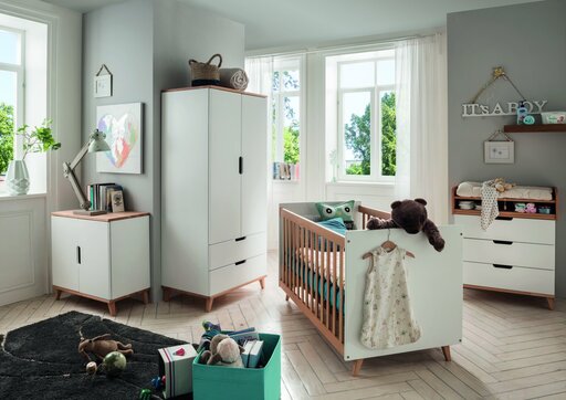 Impressionen zu Infansbaby Infanscolor Babybett aus massiver geölter Buche, Bild 1