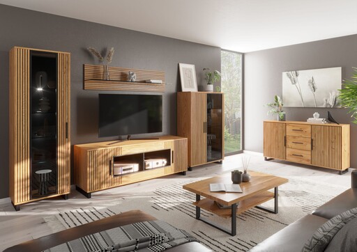 Impressionen zu Elfo Kommode, Sideboard Paula Akustikpaneel Optik, Bild 1