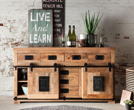 Impressionen zu Faktorei Sideboard Mark länglich aus Mangoholz, Bild 1