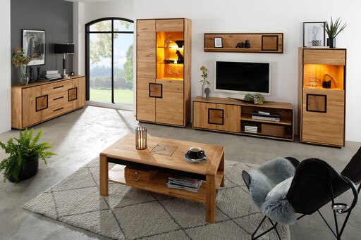 Impressionen zu G&K Sideboard Vejers II, Wildeiche Massiv, Hirnholz, Bild 2