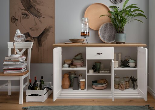 Impressionen zu G&K Sideboard I Alva aus massiver Kiefer und Eiche, Bild 2