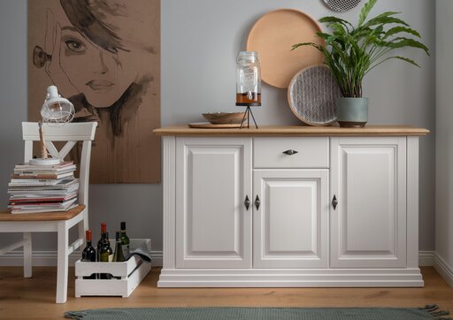 Impressionen zu G&K Sideboard I Alva aus massiver Kiefer und Eiche, Bild 1