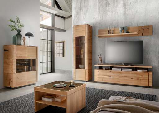 Impressionen zu G&K Wildeiche Linnea Highboard I, Bild 1