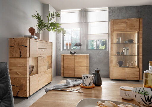 Impressionen zu G&K Wildeiche Linnea Highboard II, Bild 1