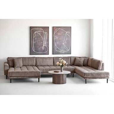 Impressionen zu House Nordic Lido U-Sofa Open End Braun Cord, Bild 1