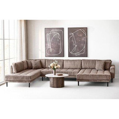 Impressionen zu House Nordic Lido U-Sofa Open End Braun Cord, Bild 2
