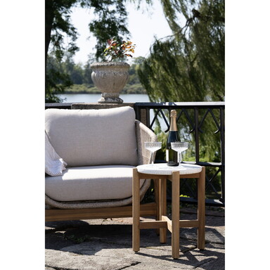 Impressionen zu House Nordic Terracina Outdoor Beistelltisch, Akazie/Terrazzo, Bild 1