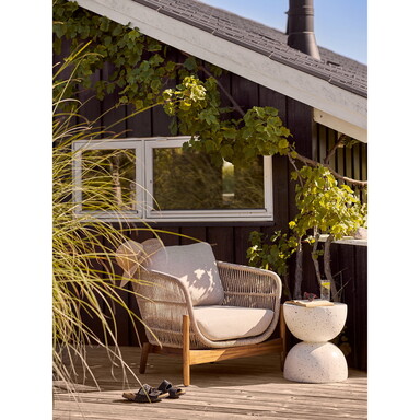 Impressionen zu House Nordic Terracina Lounge Sessel, Akazie, Beige, inkl. Kissen, Bild 1