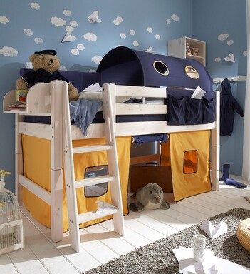 Impressionen zu INFANSKIDS Halbhochbett mit Absturzsicherung und schräger Leiter, Bild 3